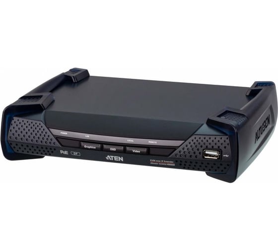 Удлинитель ATEN 4K KVM с доступом по IP, поддержкой одного DisplayPort-дисплея и функции PoE, приемник KE9952R-AX