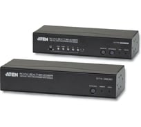Удлинитель ATEN 2xSVGA+KBD/MOUSE USB+AUDIO+RS232, 300 м, 1xUTP Cat5e, SPHD15+2xHD-DB15+2xUSB A-тип+2xMINI JACK+DB9, Female, с KVM-шнуром US CE775-AT-G