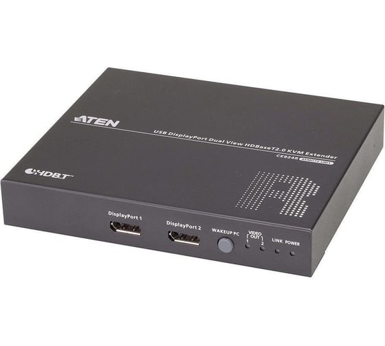 Удлинитель ATEN extender, KVM USB, 2xDP+KBD MOUSE USB+AUDIO+RS232, 100 метр., 1xUTP Cat5e/HDBaseT, 2x(DP+MINIJACK)+DB9+USB B-тип 3xUSB A-ти CE924-AT-G