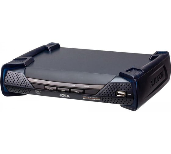 Удлинитель-приемник ATEN KVM USB 2xDVI-I+AUDIO+RS232, 100м. UTP/10км. SM точка-точка/неогранич. в пределах LAN, 1xUTP/2xОптич.волокна S KE6940AR-AX-G
