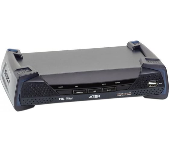 Удлинитель-приемник ATEN KVM USB HDMI+AUDIO+RS232, 10км при прямом подкл через SFP/неогранич.при подкл через LAN, GigabitEthernet (TCP/IP) KE8952R-AX