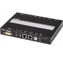 Удлинитель ATEN IP KVM шлюз/extender, KVM+RS232+AUDIO DVI+USB, управл. по IP, Rackmount/Desktop, 2x10/100/1000 Base-T, с KVM-шнуром USB 1x CN9600-AT-G