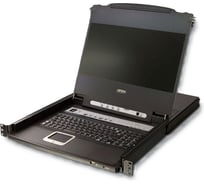 Переключатель ATEN KVM switch, KVM, 2 user консоль LCD 17.3 = 16 cpu/портов/port PS2/USB+VGA, с KVM-шнурами USB 2x1.8м, 1920x1080, 1U CL5716MW-ATA-RG