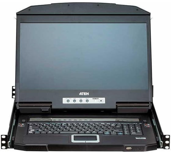 Переключатель ATEN KVM 1 user консоль LCD 18.5 = 4 cpu USB+HDMI+AUDIO, с KVM-шнурами USB+HDMI+AUDIO 2x1.8м., 1920x1080, 1U 19, исп CL3884NW-ATA-RG