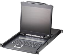 Переключатель ATEN KVM switch, KVM, 1 user консоль LCD/ЖК 19 = 16 cpu/портов/port PS2/USB+VGA, с KVM-шнурами PS2 1х1.8м.; USB 1x1.8м., CL1316N-ATA-RG