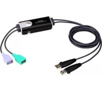 Переключатель ATEN 2-портовый, USB, кабельный KM-переключатель с функцией Boundless CS62KM-AT