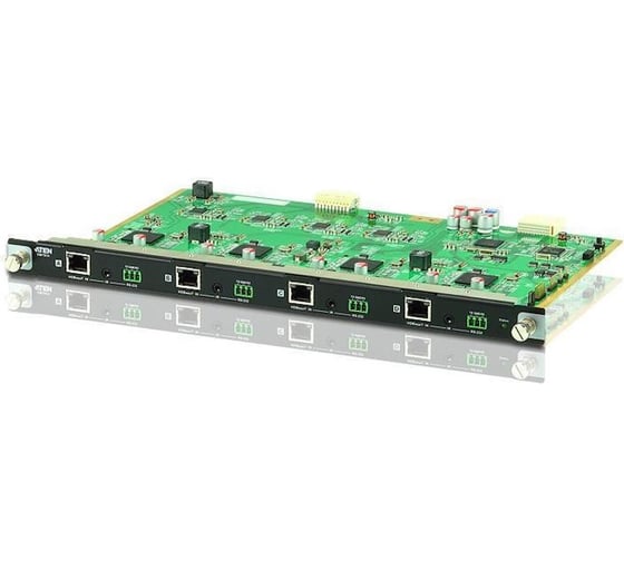Плата ввода интерфейсная ATEN HDBaseT+RS232+IR, 4 внешних входных порта: RJ45+3-контактн. клемма+MINIJACK VM7514-AT