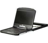Консоль KVM ATEN 19, VGA+KBD+MOUSE+SPEAKER USB, с KVM-шнуром USB 1.8м, LCD экран 18.5, лат./рус. клав CL3100NX-ATA-RG