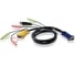 Кабель монитор+клавиатура+мышь ATEN USB+аудио, SPHD15+2xRCA= HD DB15+2xUSB A-Тип+2xRCA, Male, 8+4+2x2 проводов, опрессованный, 1.8 м, черный 2L-5302U 1