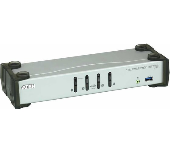 Коммутатор ATEN 4-портовый, USB 3.0, DisplayPort KVMP, кабели в комплекте CS1914-AT-G