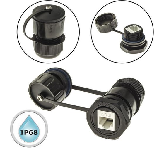 Разъем герметичный RUICHI RJ45M25Z1-6AG2 107889