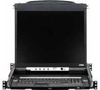 Консоль KVM ATEN 19, SVGA+KBD+MOUSE PS/2;USB, с KVM-шнуром USB+PS2 1.8м, LCD/ЖК экран 19, лат./рус.клавиатура 00-00526319