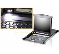 Консоль KVM ATEN 1U 8-портовый с OSD + клавиатура с тач-падом + 17 '' LCD монитор+4 PS/2, 1,8 м (CL5708M-AT-RG) CL5708M-ATA-RG