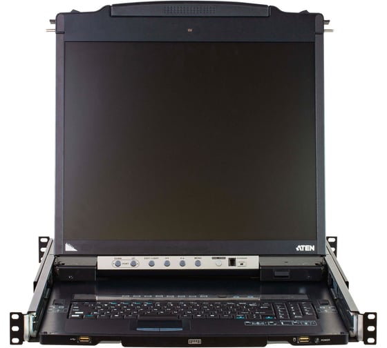 Консоль KVM ATEN KVM, 2 user консоль LCD 19 = 8 cpu PS2/USB+VGA, с KVM-шнурами USB/PS2 2х1.8м., 1280x1024, 1U 19, исп.спец.шнуры, OS CL5808N-ATA-RG