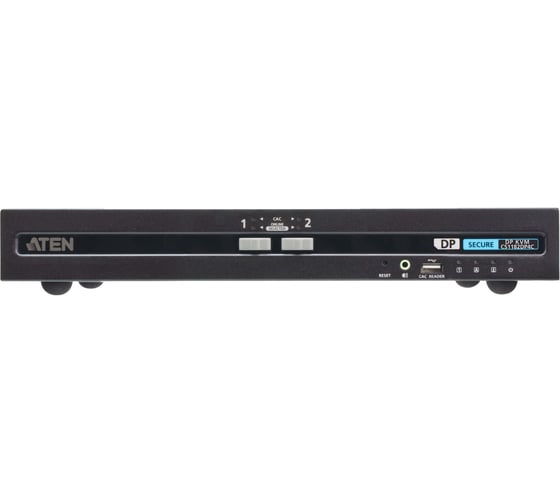 Переключатель ATEN KVM+Audio+USB 2.0, 1 user USB+DP = 2 cpu USB+DP, без шнуров, 3840x2160 30Hz, настол., исп.стандарт.шнуры, без OSD, CS1182DP4C-AT-G