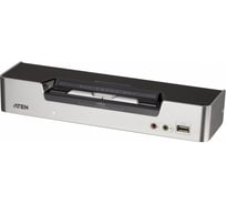 Переключатель ATEN switch, электронный, VGA/SVGA+KBD+MOUSE+AUDIO, 1 2 компьютера/блока/порта/port USB с 2 вых.DVI, со шнурами USB/DVI Du CS1642A-AT-G
