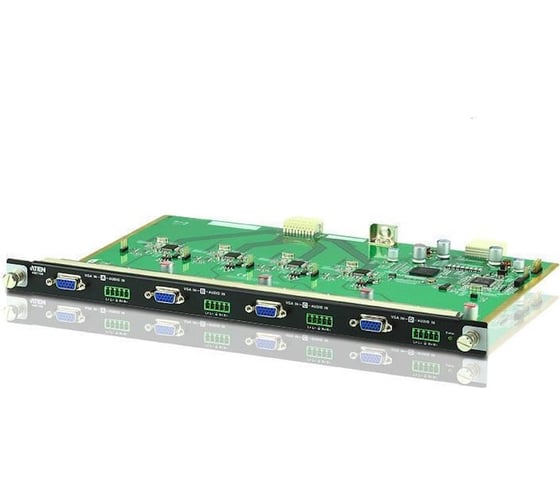 Плата ввода ATEN интерфейсная, VGA+AUDIO, 4 внешних входных/input порта: HDDB15 + 5-контактн. Клемма VM7104-AT