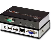 Удлинитель ATEN VGA/SVGA+Kbd/Mouse USB, 150 метр., HD-DB15+USB A-тип, Female, с KVM-шнуром, БП 220 5.3V CE700A-AT-G