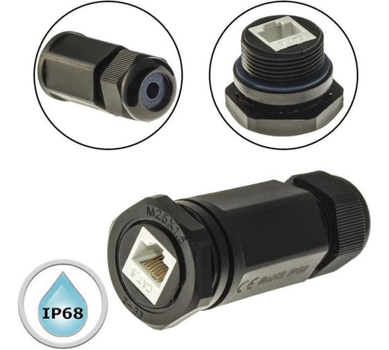 Разъем RUICHI RJ45M25Z1L -6A 107913