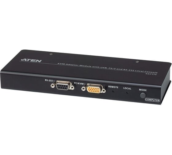 Модуль KVM-адаптера ATEN с портами USB, PS/2 и RS-232 на локальной консоли KA7174-AX-G