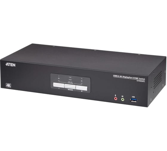 Переключатель KVM ATEN 2-портовый USB 3.0 4K DisplayPort для УВД CS1922ATC-AT-G