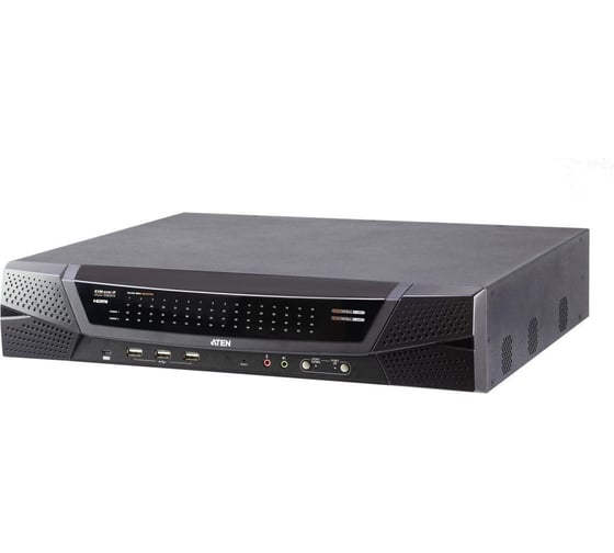 Переключатель KVM ATEN 64-портовый многоинтерфейсный с доступом по IP и поддержкой 1-локального/8-удаленных сеансов совместного доступа KN8064VB-AX-G