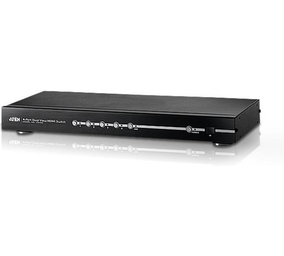 Переключатель KVM ATEN switch, HDMI, 4 2/4x2 телевизор/панель/port/монитор/проектор, (1920x1200 60Hz;480P/720P/1080i/1080P;HDMI 1.4/HDCP 1 VS482-AT-G