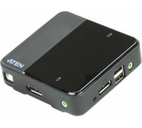 Переключатель KVM ATEN switch, электронный, DisplayPort+KBD+MOUSE+AUDIO, 1 2 компьютера/блока/порта/port USB, со шнурами USB/AUDIO 2x1.8м CS782DP-AT
