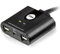 Переключатель KVM ATEN switch, USB, 2 2 устройства/порта/port+клавитаура+мышь, 4 USB A Female/2 встроен. шнура A Male, USB 2.0 US224-AT