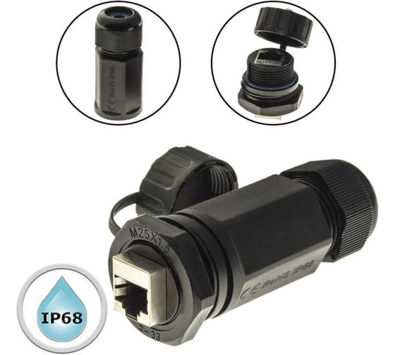 Разъем RUICHI RJ45M25Z1L -6BG 107909