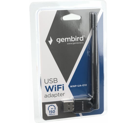 Сетевой адаптер WiFi Gembird 150 Мбит, USB, 802.11b/g/n, WNP-UA-010