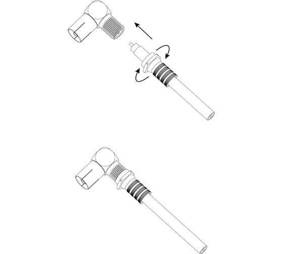 Угловой переходник ЭРА RS-A03-1 гнездо F - гнездо TV, simple Б0048295
