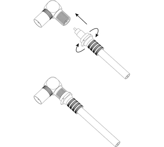 Угловой переходник ЭРА Simple RS-A04 гнездо F - штекер TV Б0048297