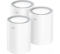 2,5-гигабитная Mesh-система Cudy M3000(3-Pack) 2.0 Wi-Fi 6 AX3000, 2,4/5 ГГц, до 2976 Мбит/с, WAN 1x2,5 Гбит/с, LAN 1x1 Гбит/с, Mesh, MU-MIMO, белый, 5 внутренних антенн (модулей - 3 шт.) 10000147687