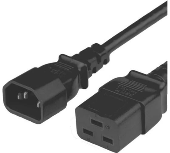 Кабель питания Filum ПВС-АП 3x1.0 С14 - C19, 220/250В, 10А, чёрный, 1,8м FL-PC-C14/C19-C1-1.8-BK