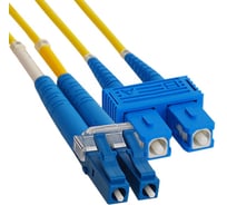 Патч-корд оптический SM 9/125 (OS2) REXANT LC/UPC–SC/UPC, дуплекс, LSZH, 1м 50-2409