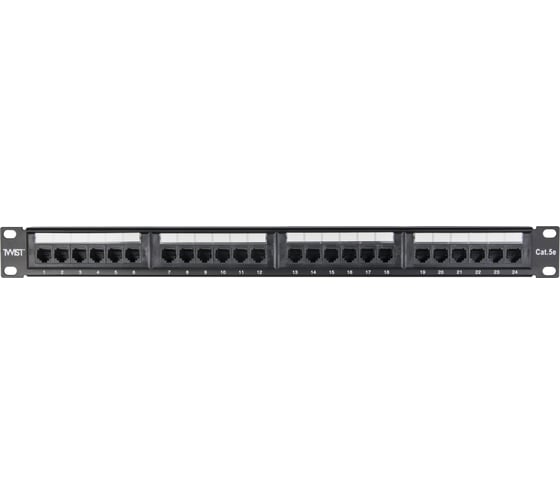 Патч-панель TWIST 19, 1U, 24 порта, RJ-45, cat. 5e, Krone IDC PP-19-1U-IDC-24-C5E-TWCS