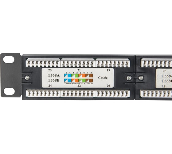 Патч-панель TWIST 19, 1U, 24 порта, RJ-45, cat. 5e, Krone IDC PP-19-1U-IDC-24-C5E-TWCS