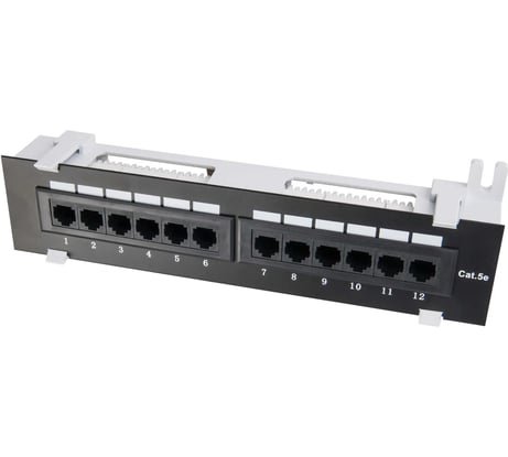 Настенная патч-панель Retic 1U, 12 портов, RJ-45, cat. 5e, PP-W-1U-12-C5E-TWCS