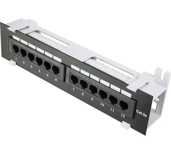 Настенная патч-панель TWIST 1U, 12 портов, RJ-45, cat. 5e, PP-W-1U-12-C5E-TWCS