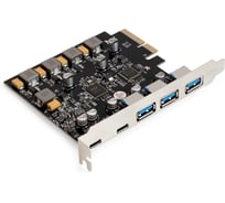 Контроллер ExeGate EXE-313V-3A2C 10Gbps PCI-E x4 v3.0, USB3.2 Gen2 3xType-A + 2xType-C ext., SuperSpeed+ скорость до 10 Гбит/с, разъем доп.питания 298300