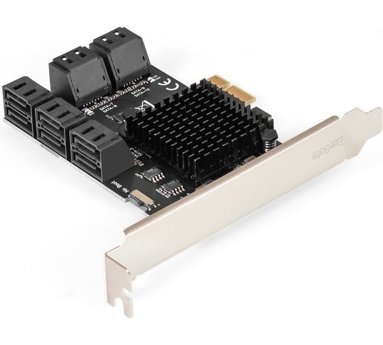 Контроллер ExeGate EXE-510v2 PCI-E x1, SATA3 6Gb/s, 10 int, ASMedia Chipset ASM106x+JMB575 299524