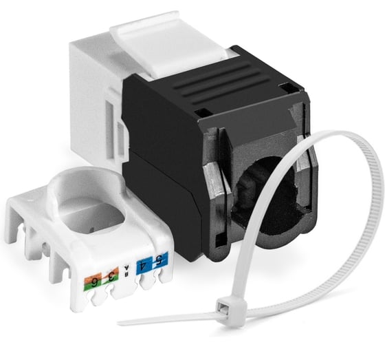 Модуль-вставка ExeGate Keystone Jack RJ-45 KJ-8P8C-U-C6a-180-TL Кат.6A, неэкранированная, 180 градусов, IDC Toolless без инструмента 297266