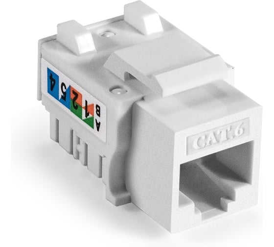 Модуль-вставка ExeGate Keystone Jack RJ-45 KJ-8P8C-U-C6-90-110 Кат.6, неэкранированная, 90 градусов, IDC 110 297265