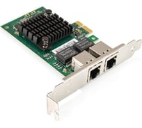 Сетевой адаптер ExeGate EXE-I350-T2v1 PCI-E x1, порты 2xRJ45 медные, 10/100/1000Mbps, Gigabit NIC Intel Chipset NHI350AM2 299699