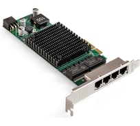 Сетевой адаптер ExeGate EXE-I350-T4V2-PoE PCI-E x4 v2.1, порты 4xRJ45 PoE медные, с поддержкой PoE, 10/100/1000Mbps, Gigabit Frame Grabber NIC Intel Chipset 299014