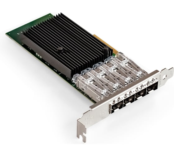 Сетевой адаптер ExeGate EXE-X710-4SFP+ PCI-E x8 v.3, порты 4x SFP+, Quad 10Gb/s, Server NIC Chipset Intel FTXL710 299016