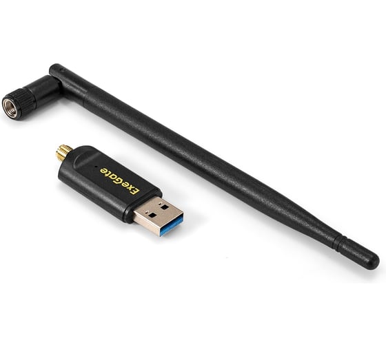 Сетевой адаптер ExeGate Wi-Fi 5 двухдиапазонный высокого усиления EDWA-186-AC1300-2 Wi-Fi AC a/b/g/n/ac, чипсет Realtek8812, 2.4 ГГц до 400 Мбит/с + 5 ГГц 299655