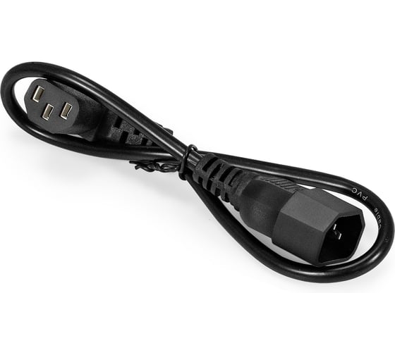 Кабель питания ExeGate Power EC-0,5P C13 угловой-C14, VDE-250V-3 0.75mm2, медь, черный, 10A, 0.5м 297743 1