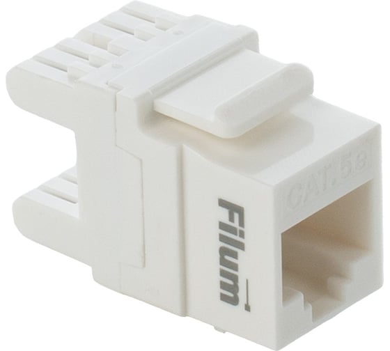 Модуль Keystone Filum RJ45 UTP Cat 5e, Dual IDC (110/KRONE), 180 градусов, белый FL-KJ-U5E-WT-180 1